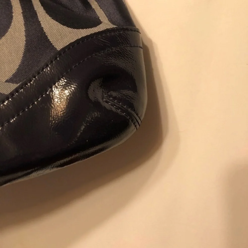 COACH silver blue optic c duffle shoulder bag